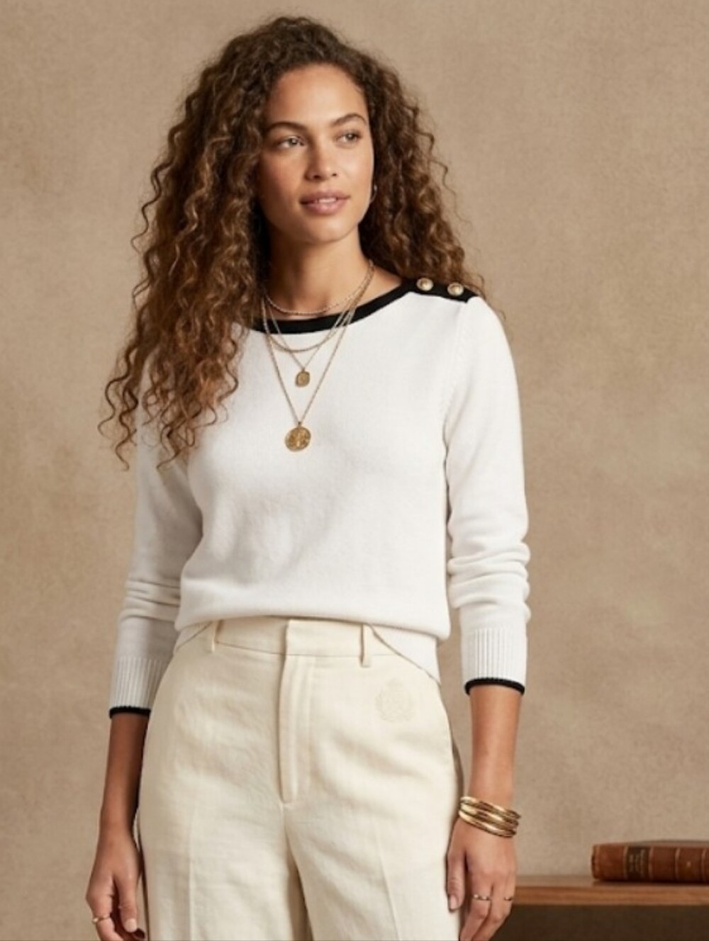 Vintage Lauren Ralph Lauren Mercerized Cotton Boatneck Sweater